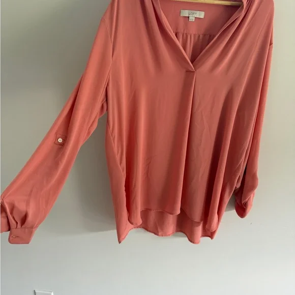LOFT Women's Salmon Blouse - Picture 2 of 3